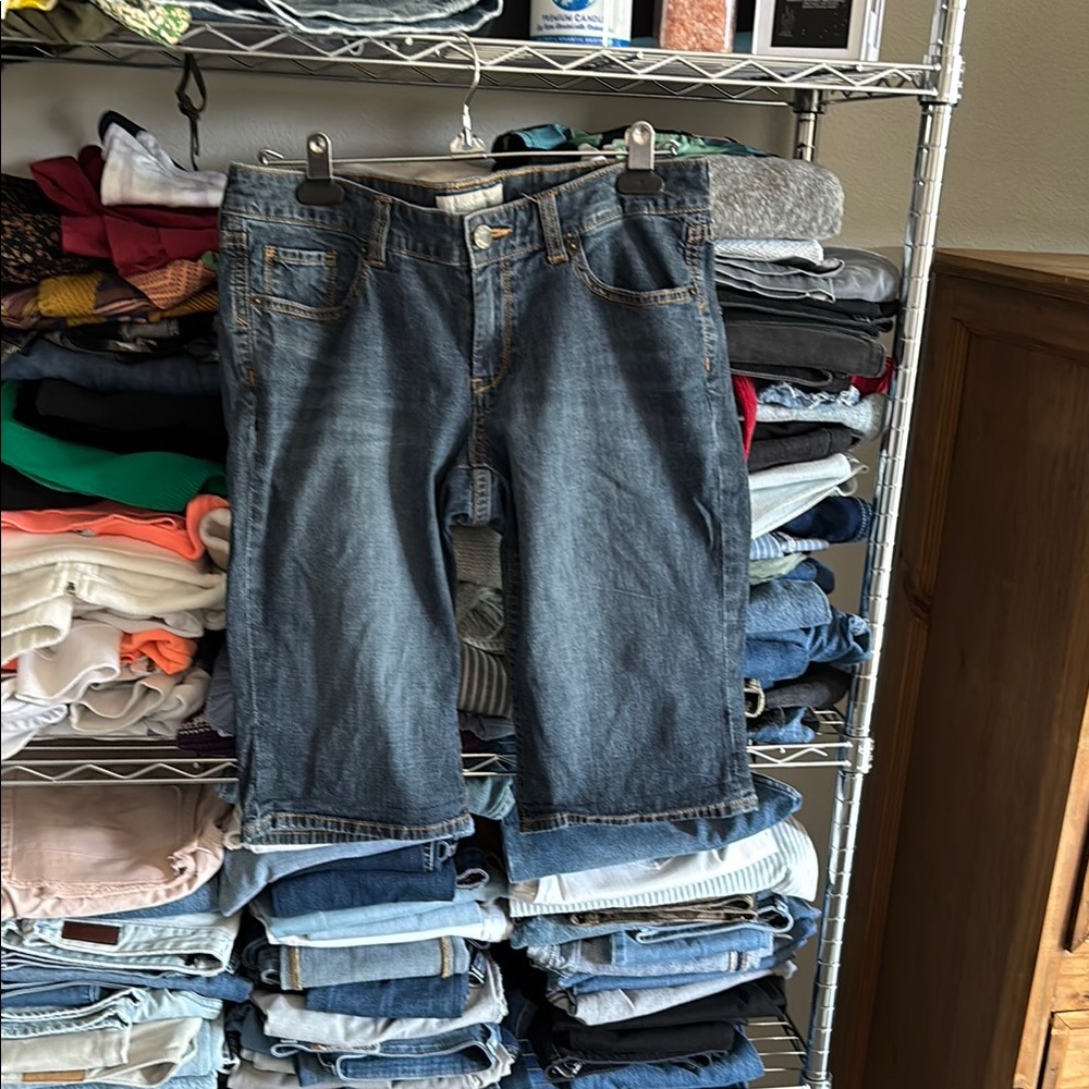 Banana Republic Blue Distressed Jean Shorts